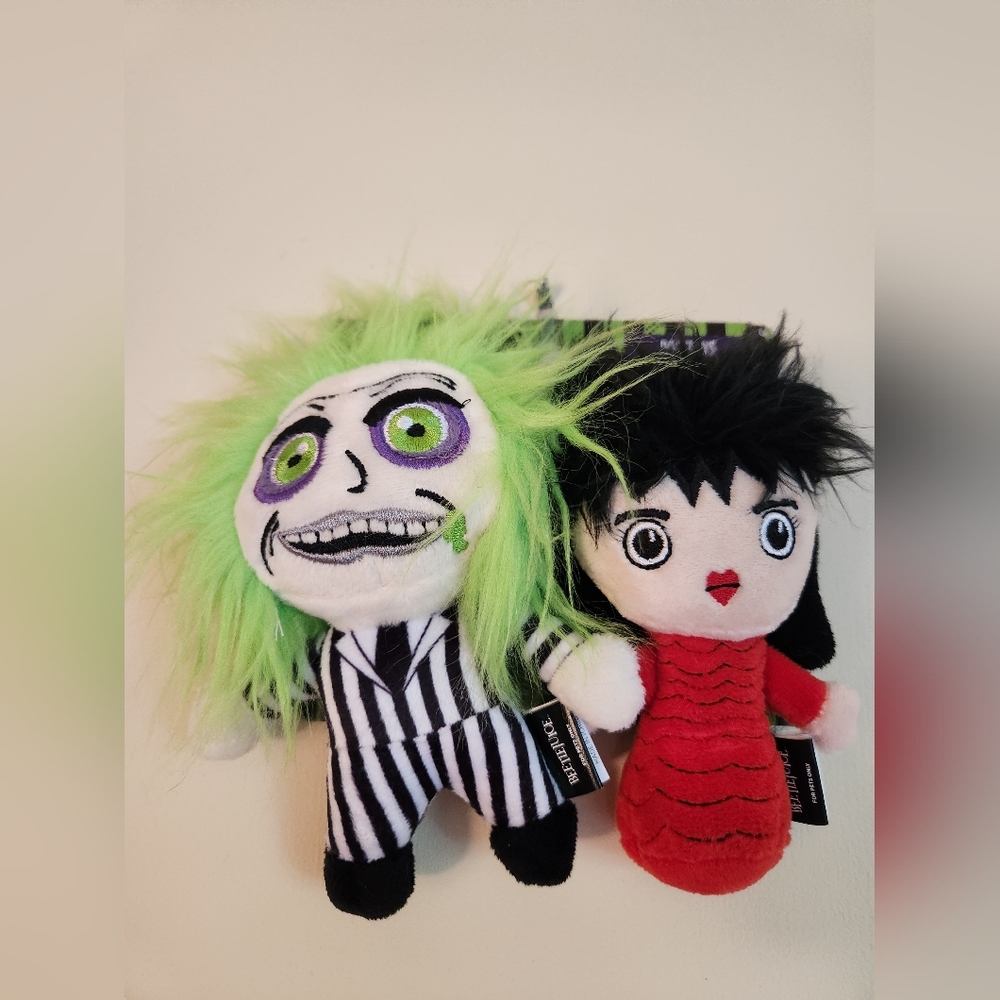 Beetlejuice Plush Dog Toys Squeaker Set Of 2 NWT
